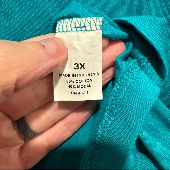 5/25 Plus Size Short Sleeve Tshirt in Blue by Falls Creek - Picture 3 of 4